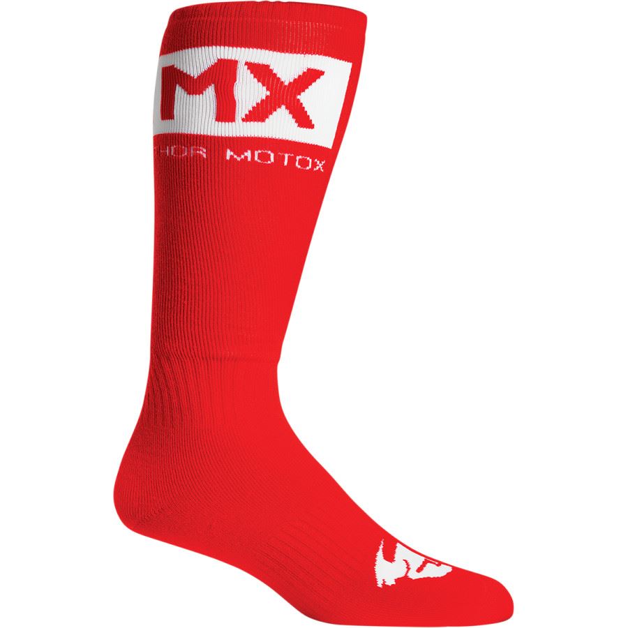 Thor 2024 Youth MX Solid Red White Motocross Boots Socks