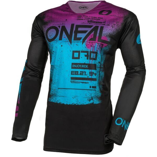O'Neal 2025 Motocross Jersey Mayhem Scarz Black Blue Purple