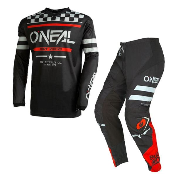O'Neal 2024 Motocross Combo Kit Element Squadron Black Grey