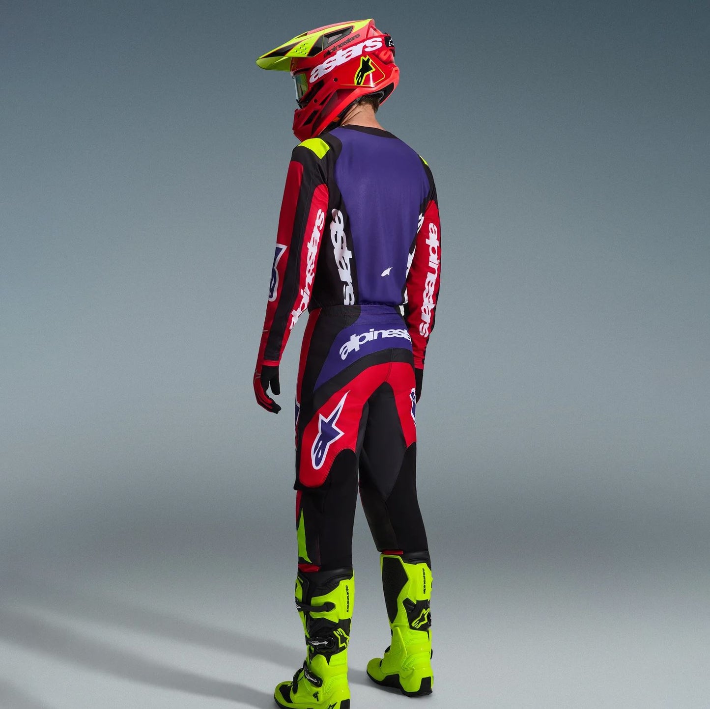 Alpinestars 2026 Fluid Grid Motocross Combo Kit Red Black Purple