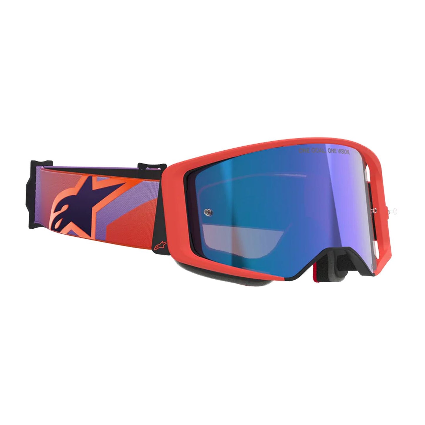 Alpinestars 2026 Supertech Vision Corp Motocross Goggles Hot Coral Purple Mirror Blue One Size