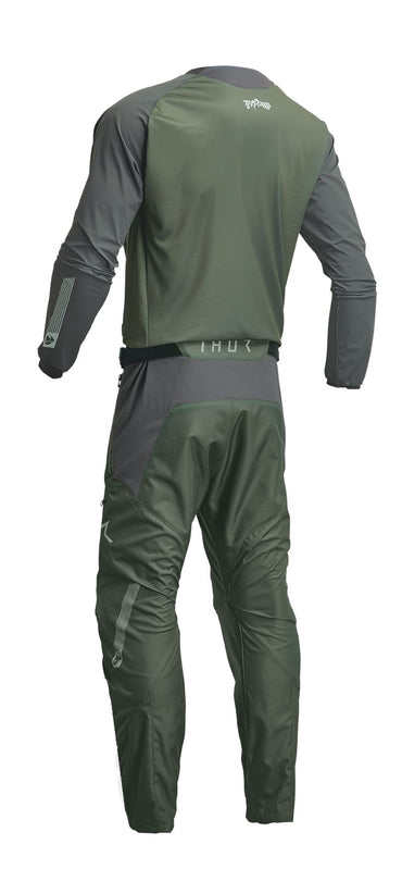 Thor 2024 Terrain Green Charcoal Enduro Jersey & In The Boot Pants Combo Kit