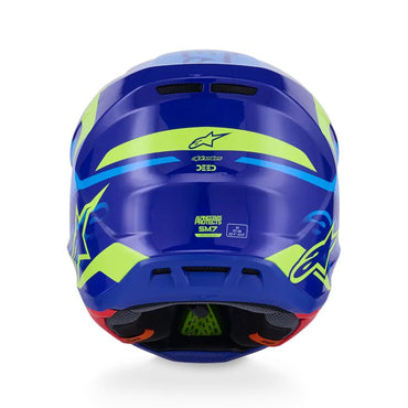 Alpinestars 2026 SM7 Deed Motocross Helmet Blue Yellow Flo Glossy