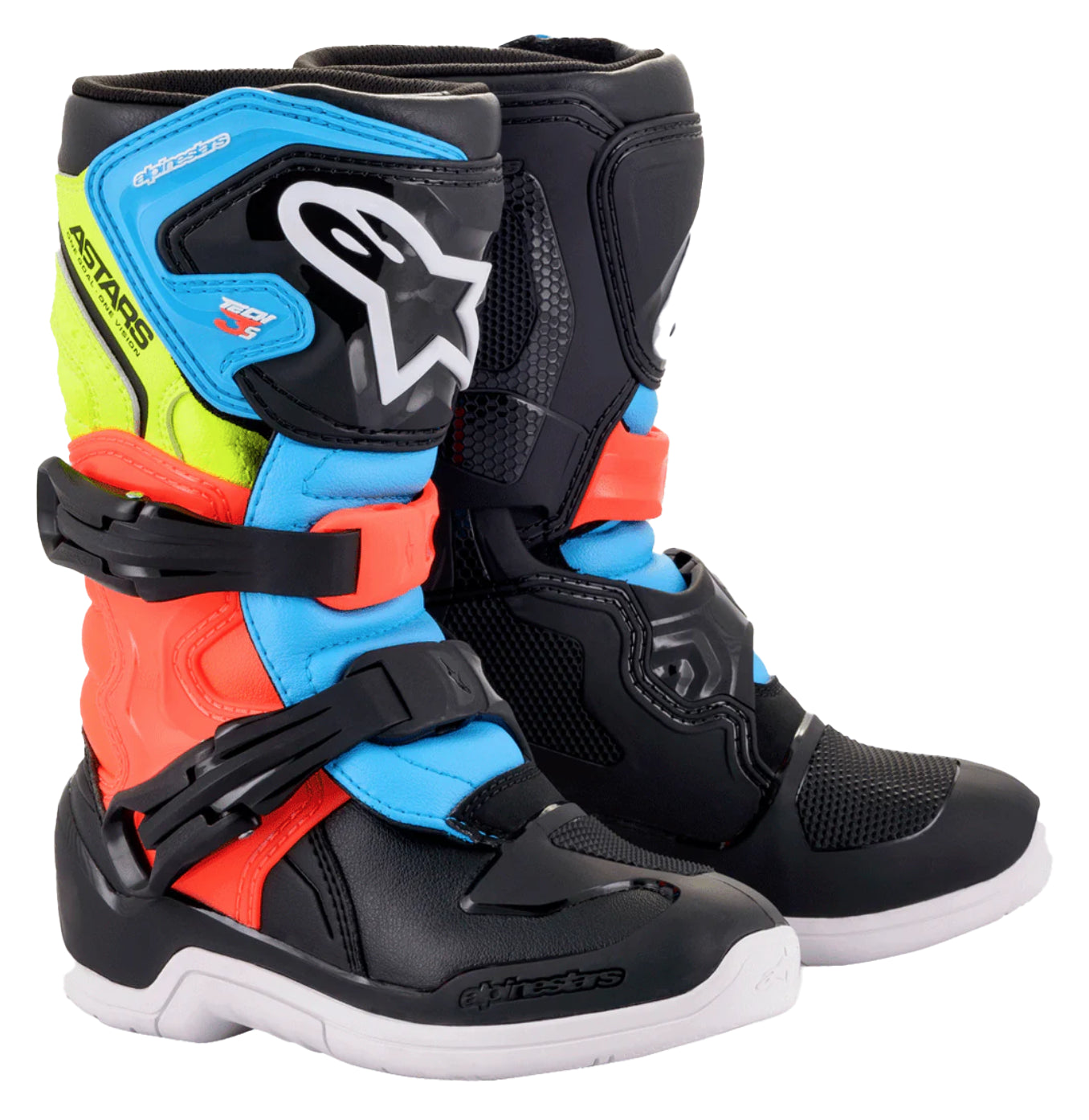 Alpinestars Tech 3s Kids Motocross Boots Black Yellow Fluo Red Fluo CLEARANCE