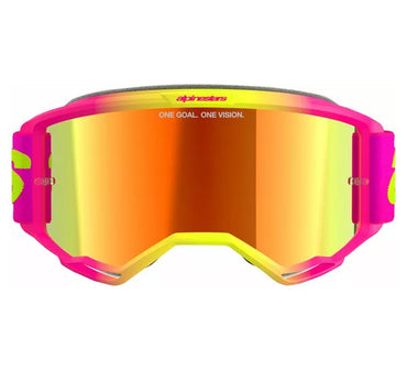 Alpinestars 2026 Goggles Vision 5 Wordmark Pink Yellow Mirror Red