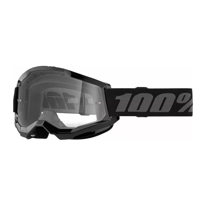 100% MX Goggles Strata 2 Youth Black Clear