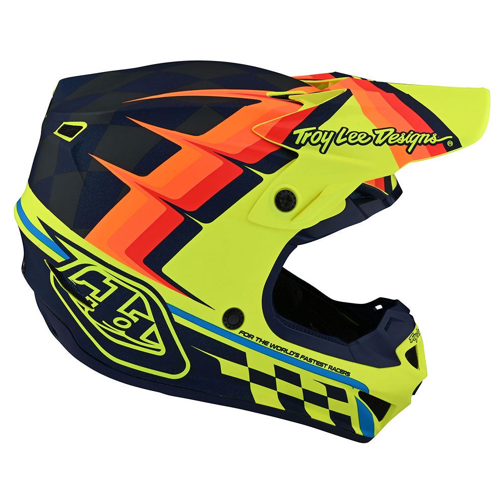 Troy Lee Designs SE4 Polyacrylite Helmet W/MIPS Warped Yellow M