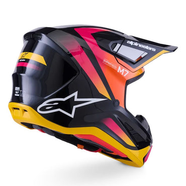 Alpinestars 2026 SM7 Rise Motocross Helmet Black Yellow Pink