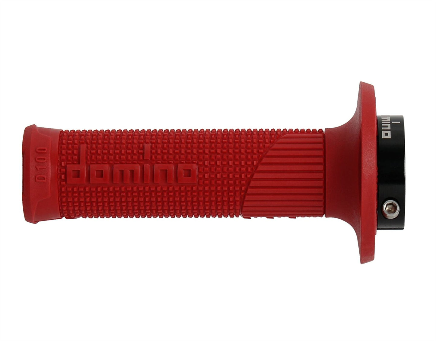 Domino D100 Red D-Lock MX Grips W/Push Pull Pulley Motocross Off-Road Enduro