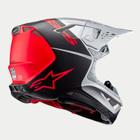 Alpinestars 2024 Supertech SM10 Flood Silver Black Orange Fluo Motocross Helmet