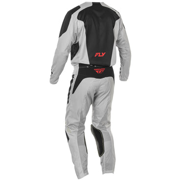 Fly Racing 2025 Motocross Combo Kit Kinetic Sym Light Grey Red Black