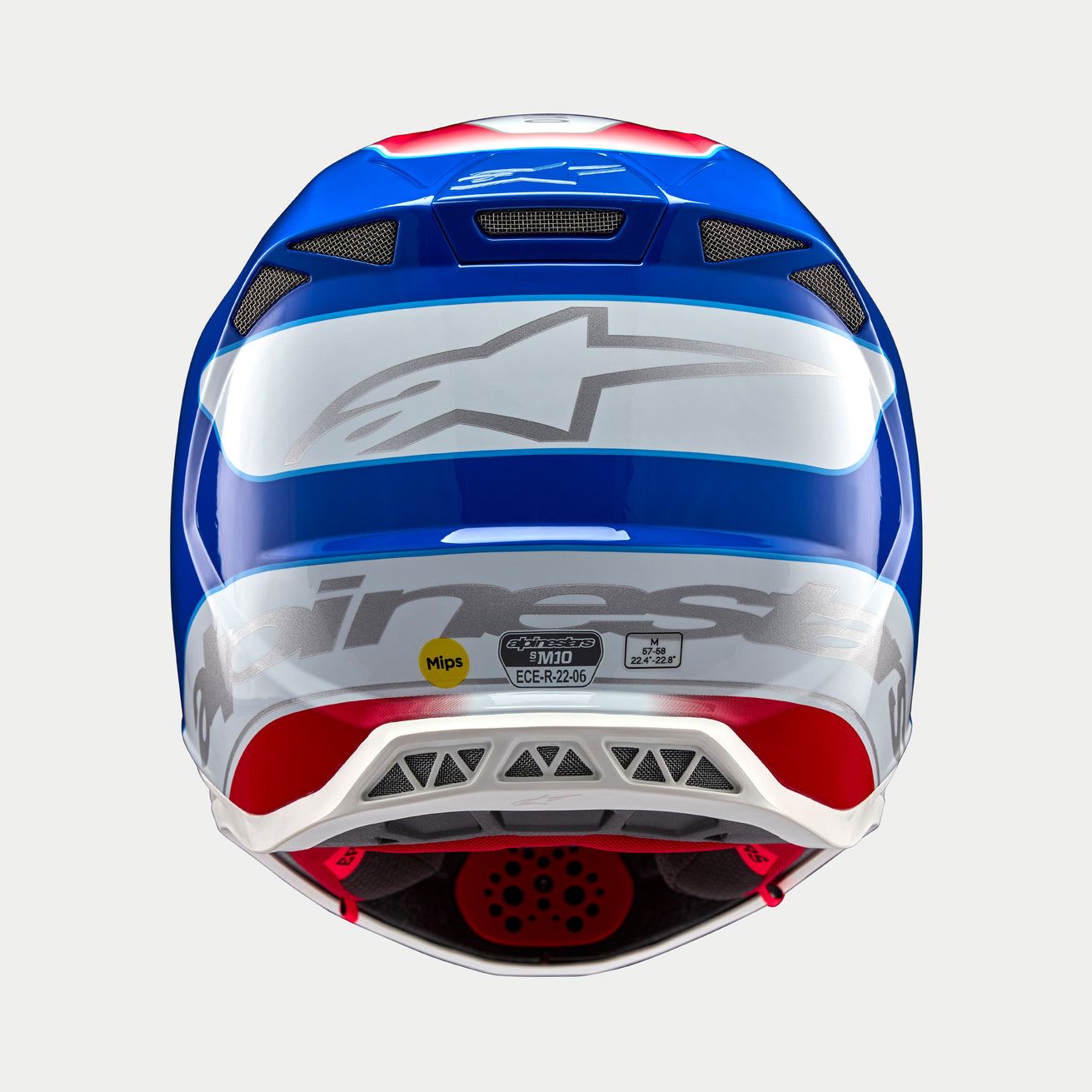 Alpinestars 2024 Supertech SM10 Aeon Bright Red Blue Motocross Helmet