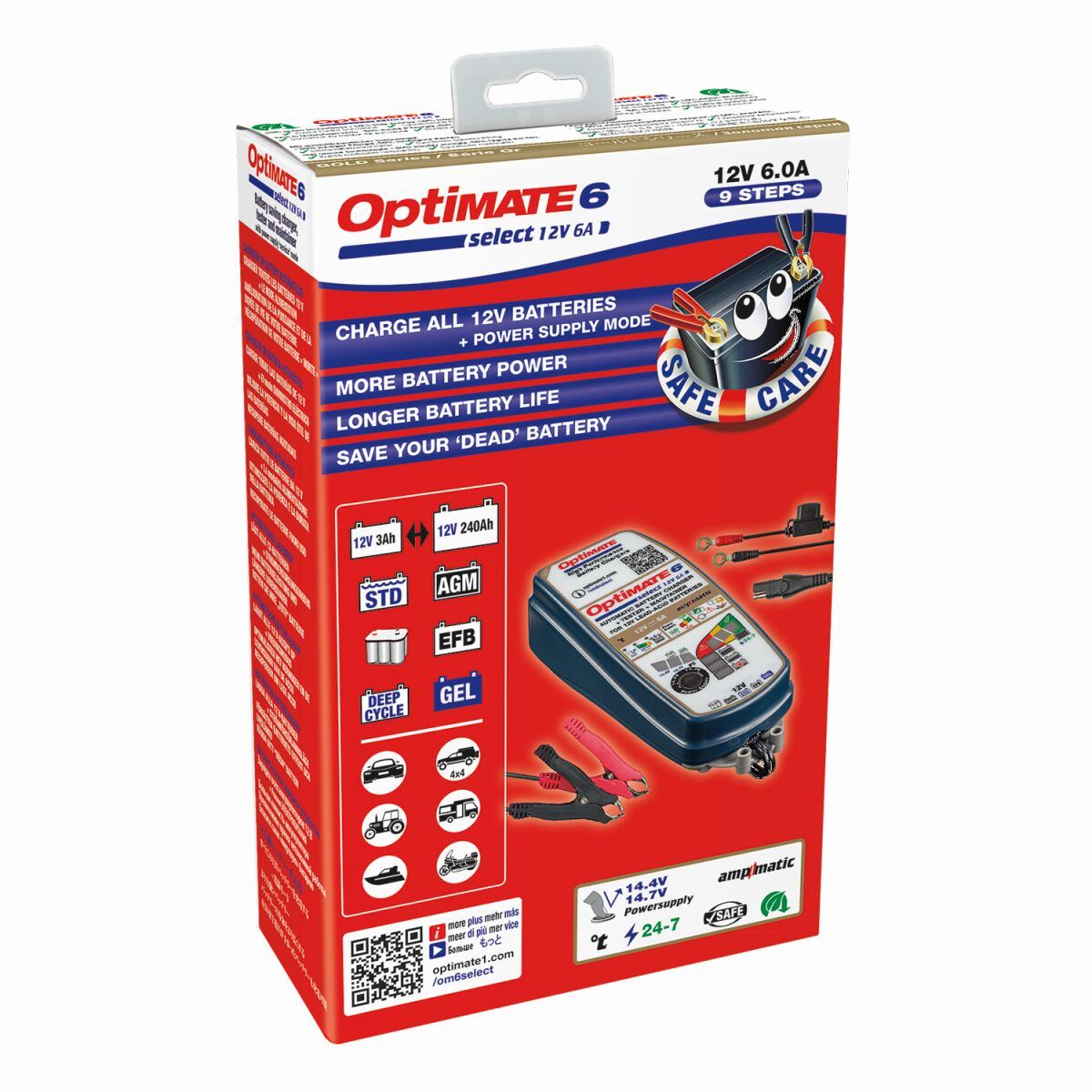 OptiMate 6 Select Gold 12V 6A Battery Charger Optimiser