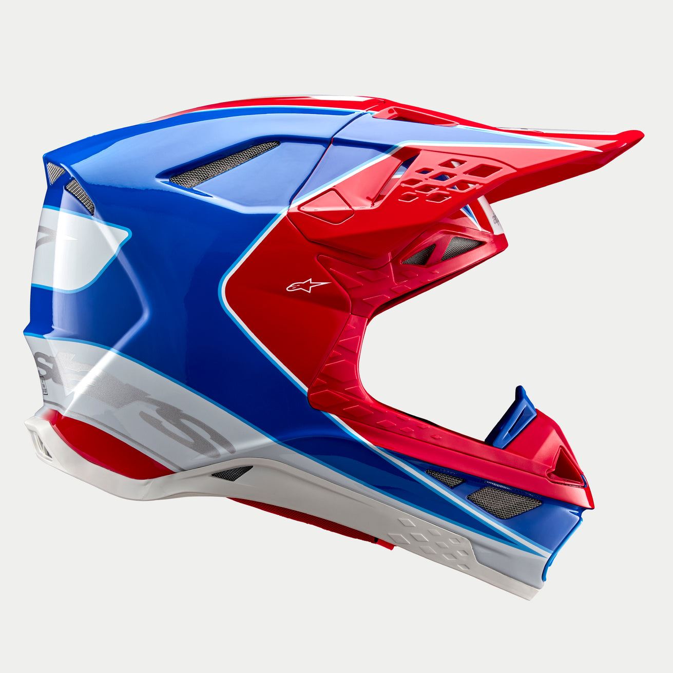 Alpinestars 2024 Supertech SM10 Aeon Bright Red Blue Motocross Helmet