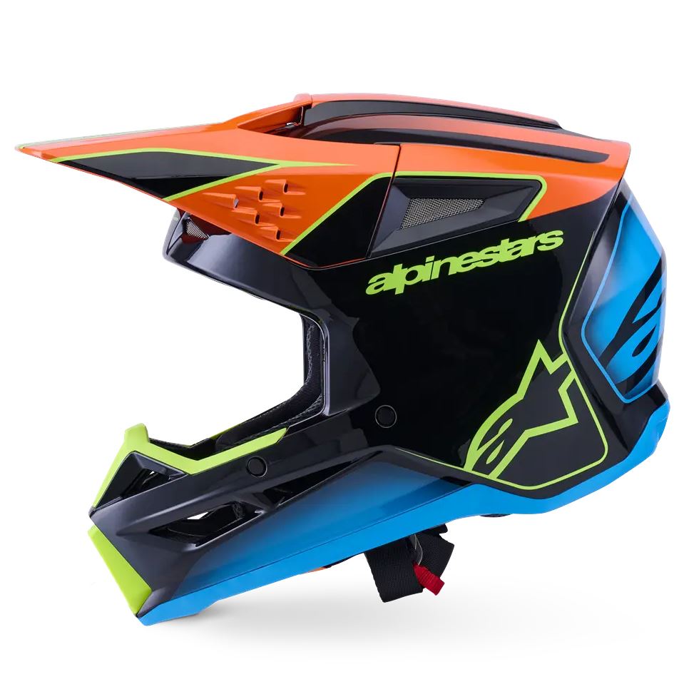 Alpinestars 2026 SM3 Fray Motocross Helmet Black Orange Yellow Flo