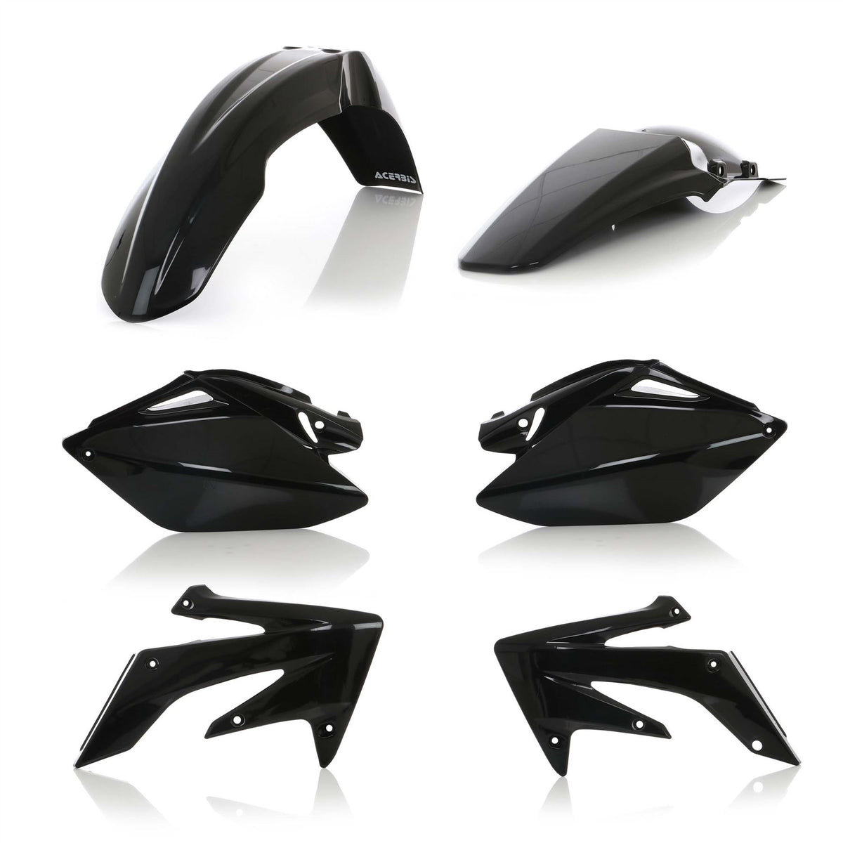 Acerbis Plastic Kit Black For HONDA CRF 250 R 2006-2009