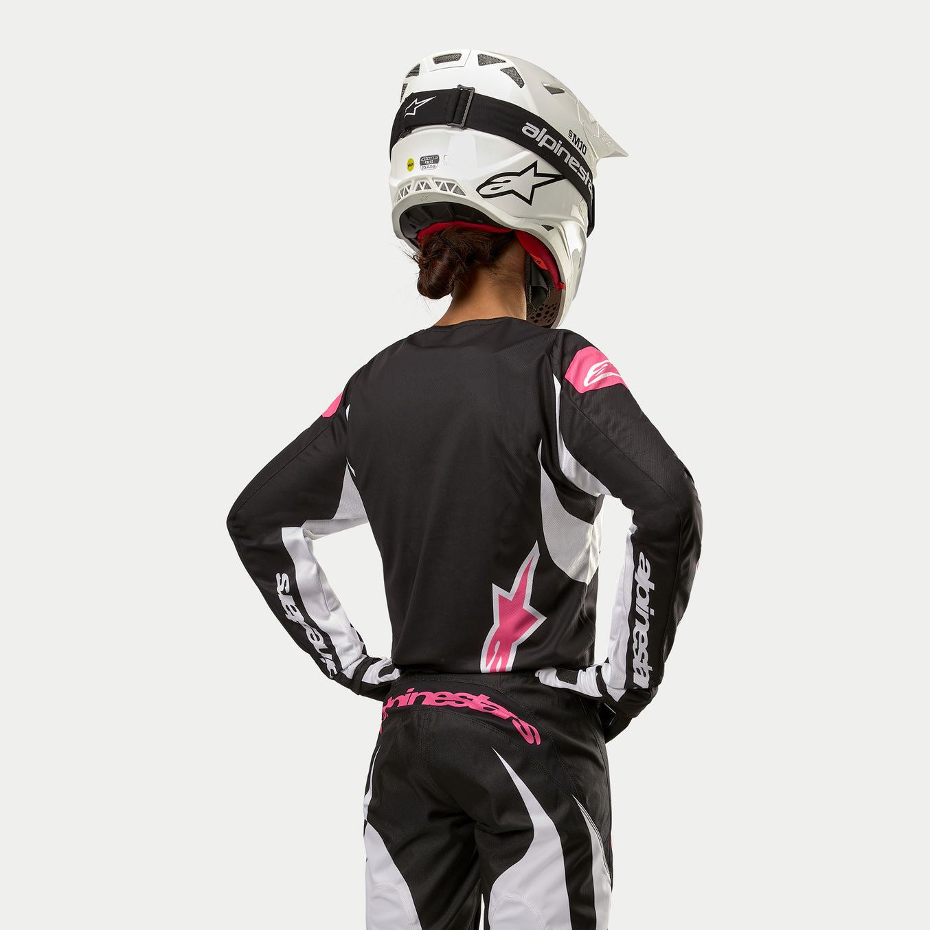 Alpinestars 2024 Stella Fluid Womens Motocross Combo Kit Pants & Jersey Black White Pink CLEARANCE
