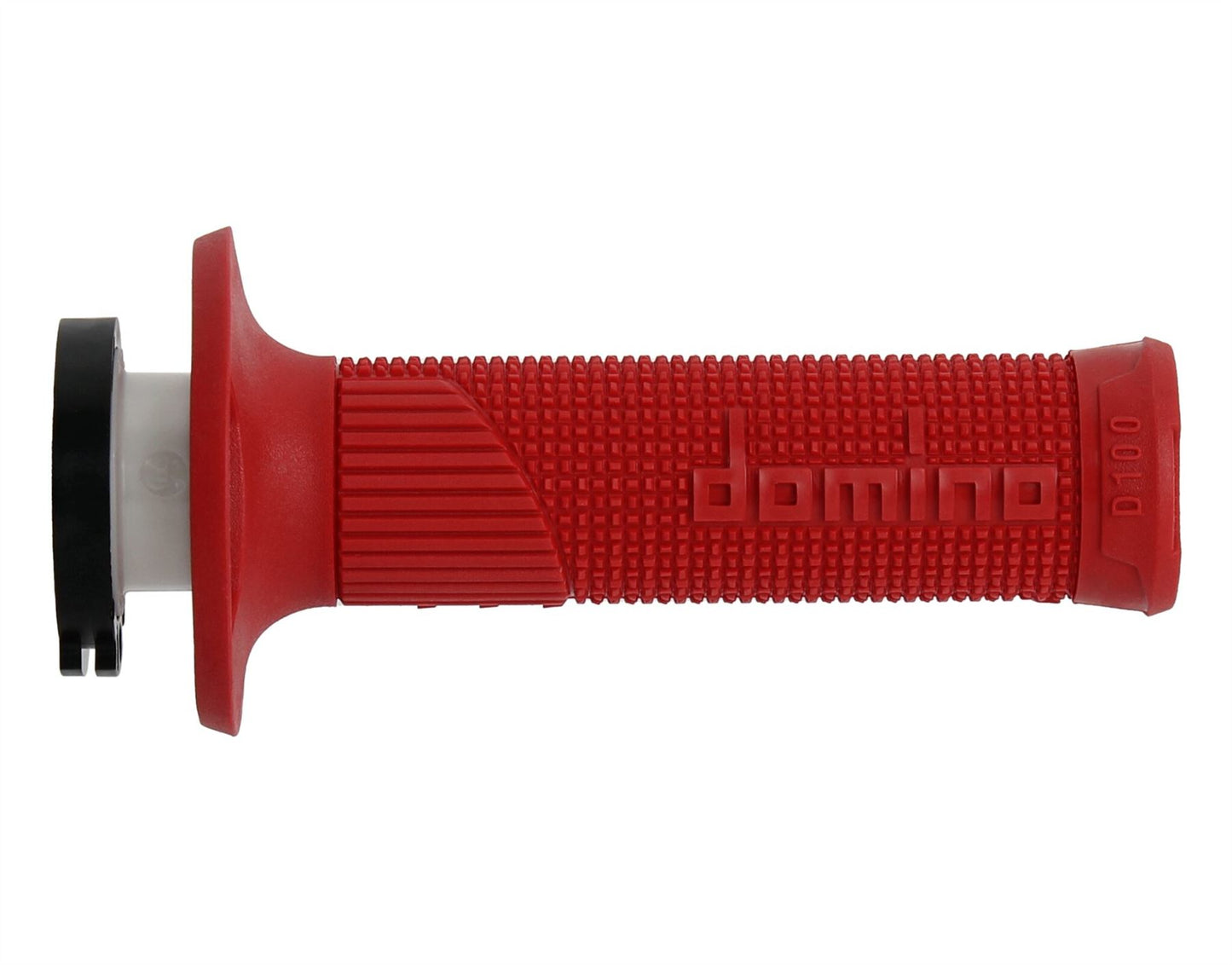 Domino D100 Red D-Lock MX Grips W/Push Pull Pulley Motocross Off-Road Enduro