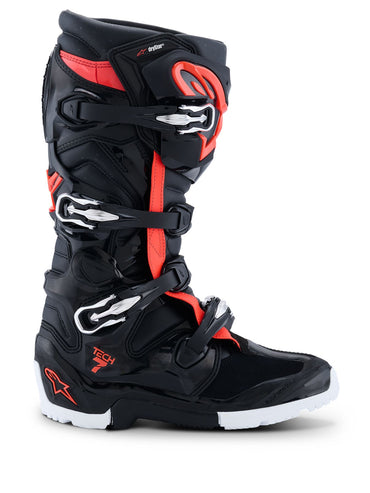 Alpinestars 2026 Tech 7 Enduro Drystar MX Boots Black Red Flou White