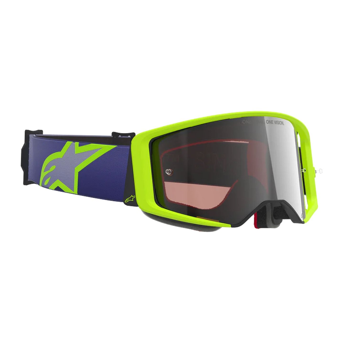 Alpinestars 2026 Supertech Vision Corp Motocross Goggles Purple Yellow Flo Mirror Silver One Size