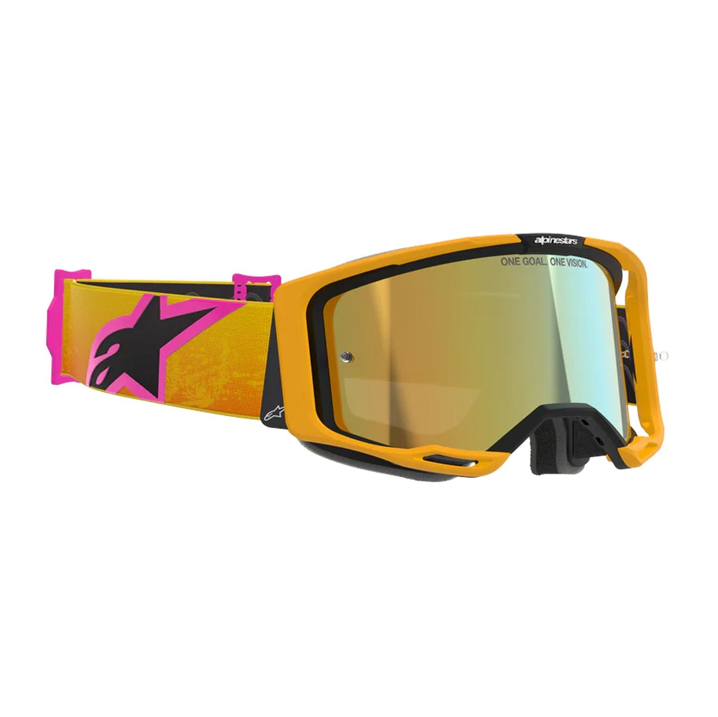 Alpinestars 2026 Vision 8 Corp Motocross Goggles Orange Yellow Pink Mirror Gold One Size