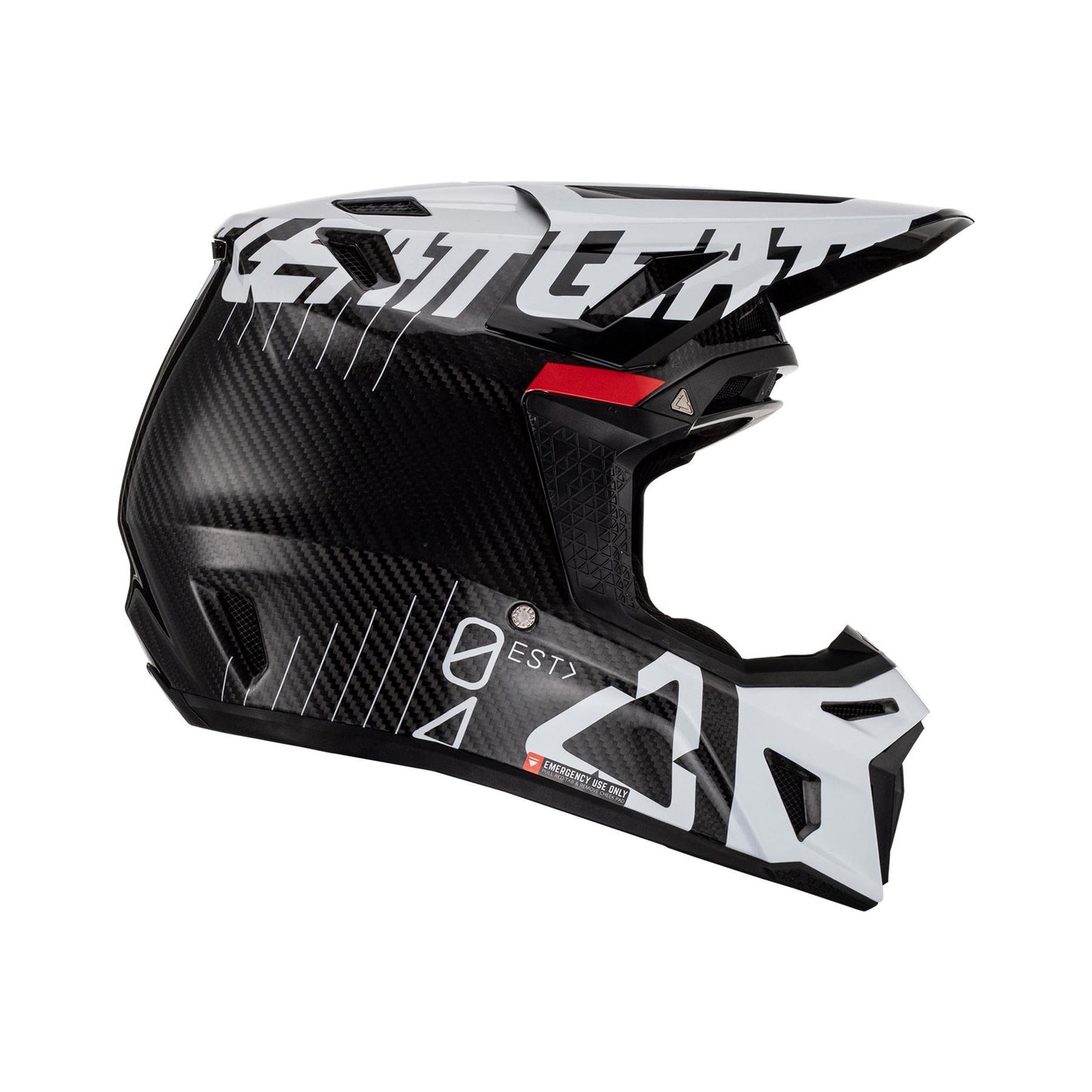 Leatt 2024 Helmet Moto 9.5 V24 Carbon White with 6.5 Goggles & Helmet Bag