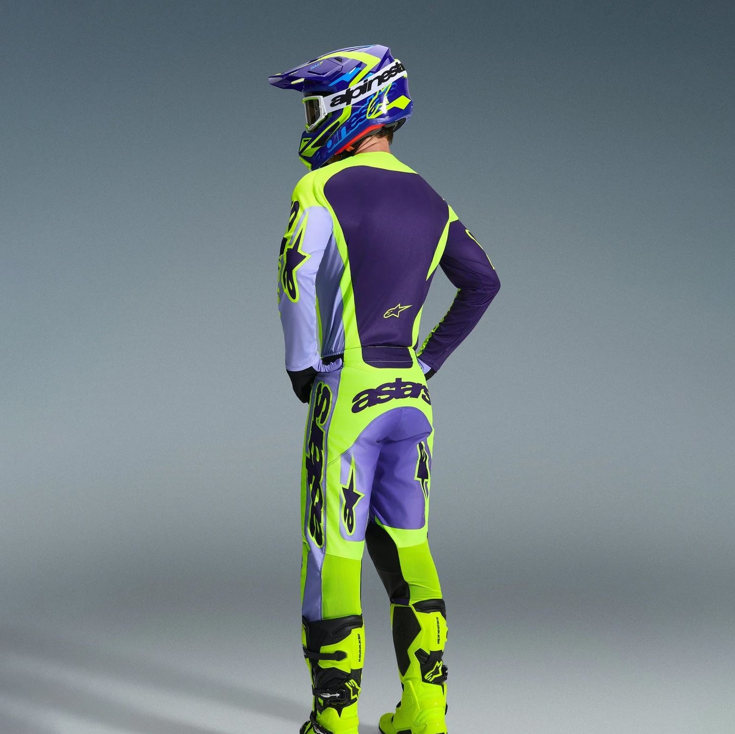Alpinestars 2026 Racer Portl Motocross Combo Kit Purple Yellow Flo