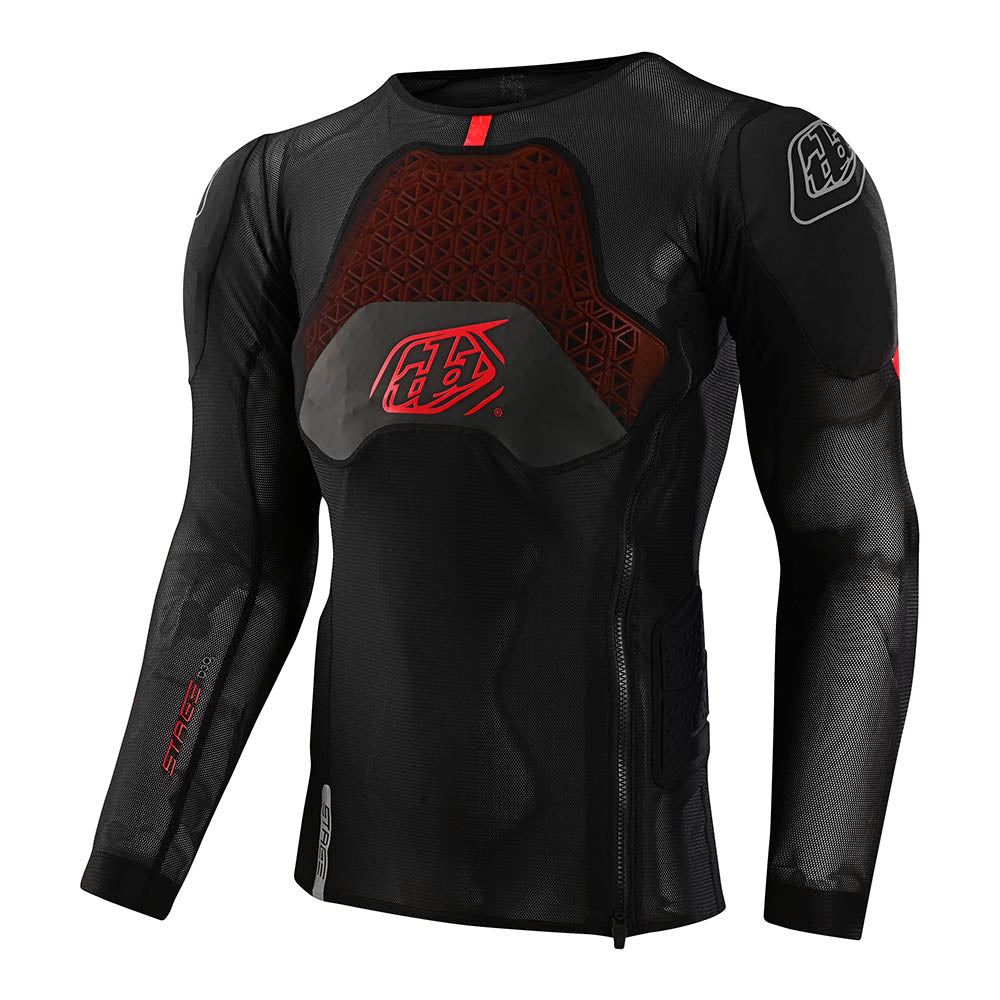 Troy Lee Designs 2025 Motocross Stage Ghost D30 Long Sleeve Protection Baselayer Solid Black