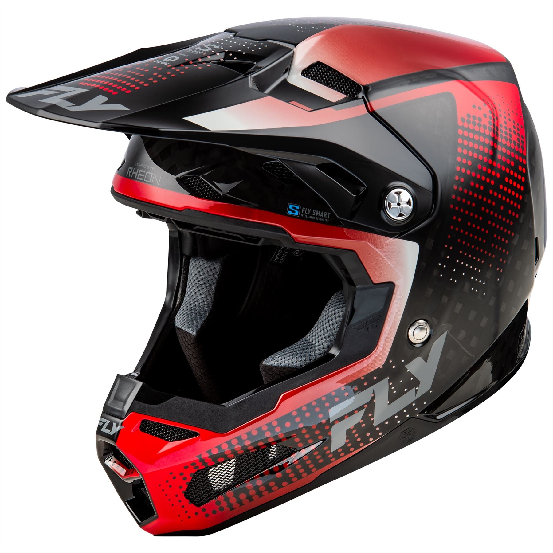 Fly Racing 2025 Formula S Carbon Protocol Motocross Helmet Black Carbon Red