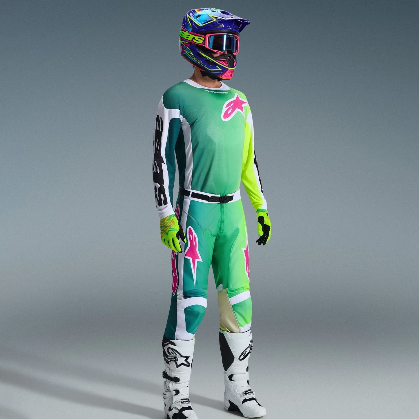 Alpinestars 2026 Racer Portl Motocross Combo Kit Green White Black