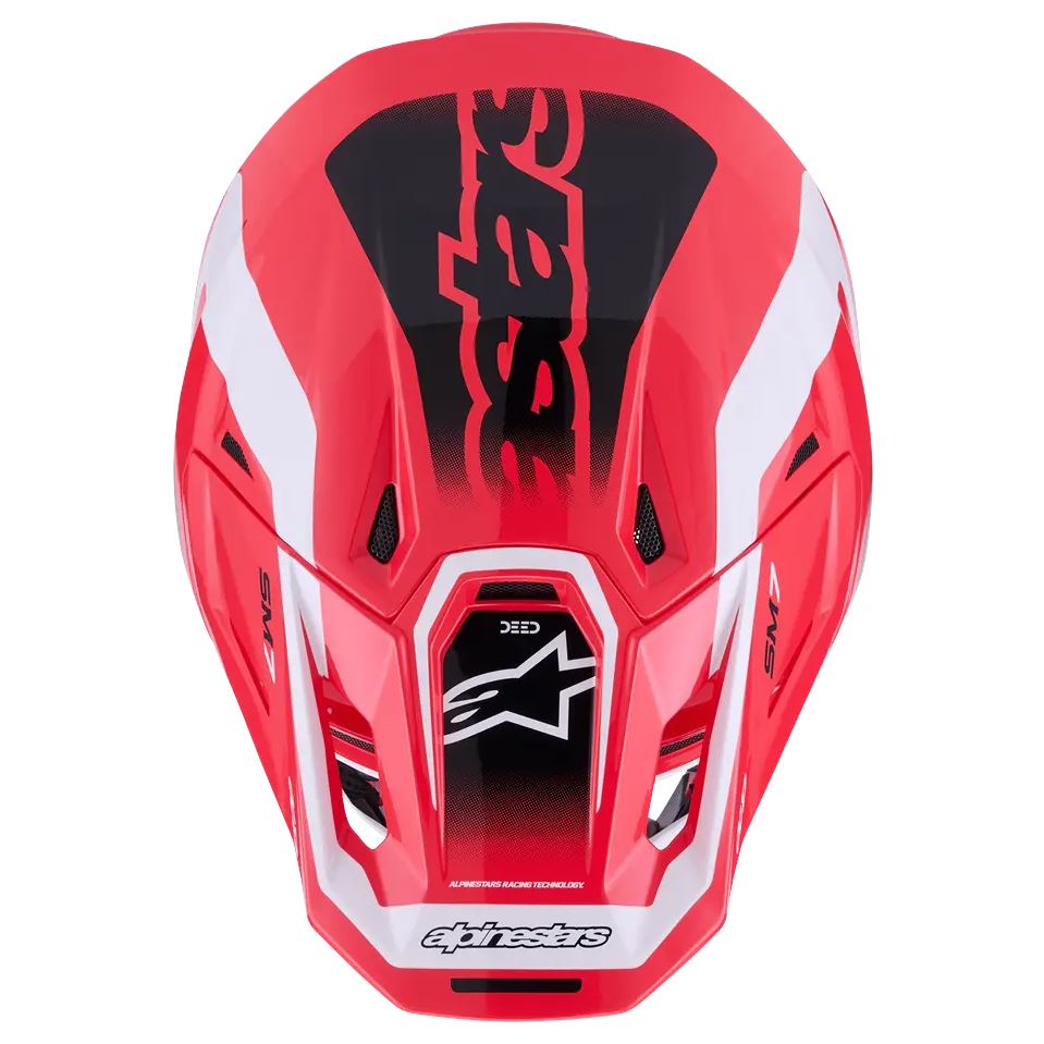 Alpinestars 2026 SM7 Deed Motocross Helmet Red Black White Glossy