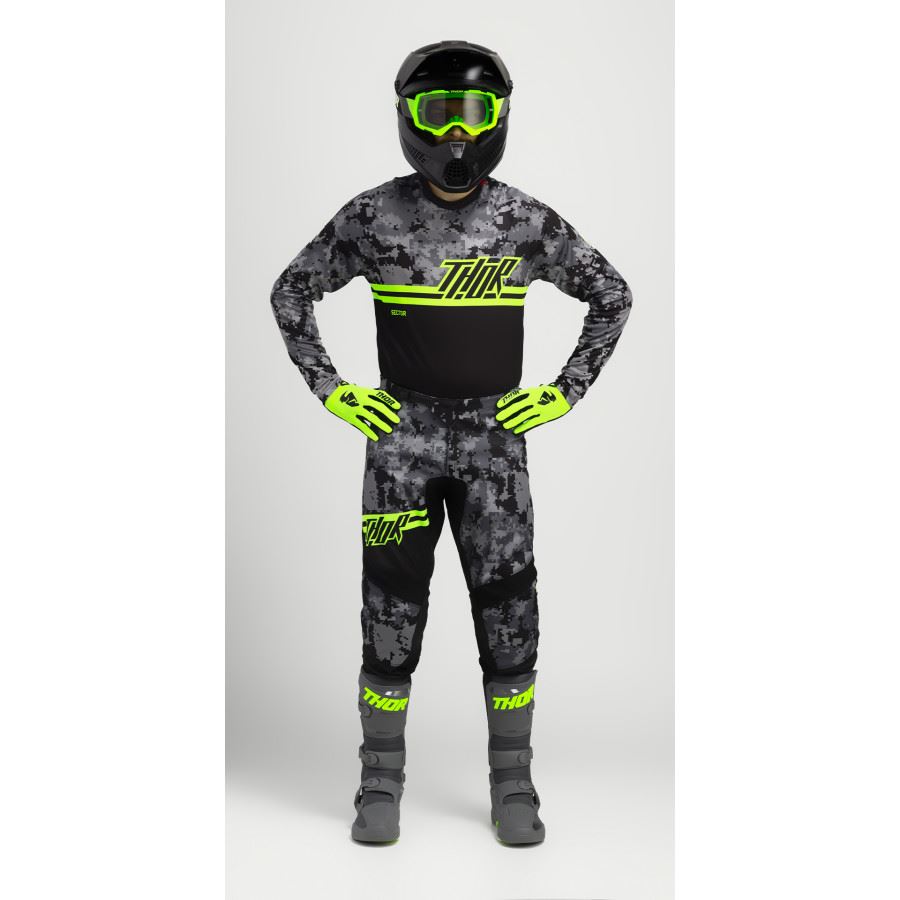 Thor 2025 Sector Digi Camo Forest Green Motocross Combo Kit