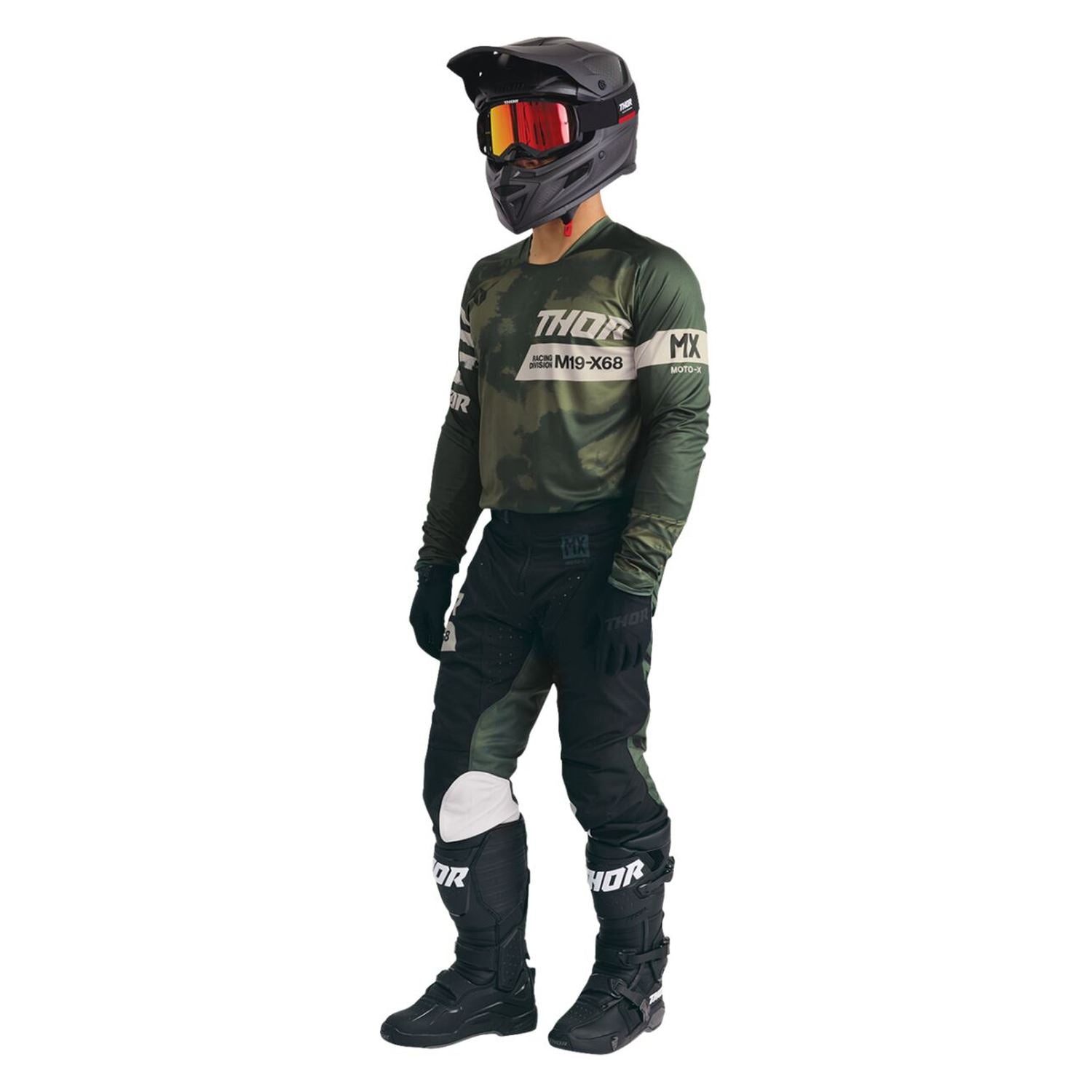 Thor 2026 Launchmode Bleach Black Camo MX Combo Kit