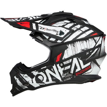 O'Neal 2024 Motocross Helmet 2SRS Glitch Black White