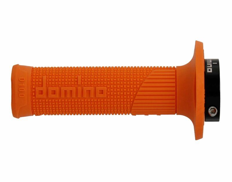 Domino D100 Orange D-Lock MX Grips W/Push Pull Pulley Motocross Off-Road Enduro