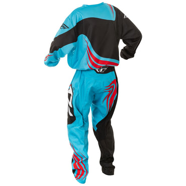 Fly Racing 2025 Motocross Combo Kit F-16 Youth Cyan Black Red