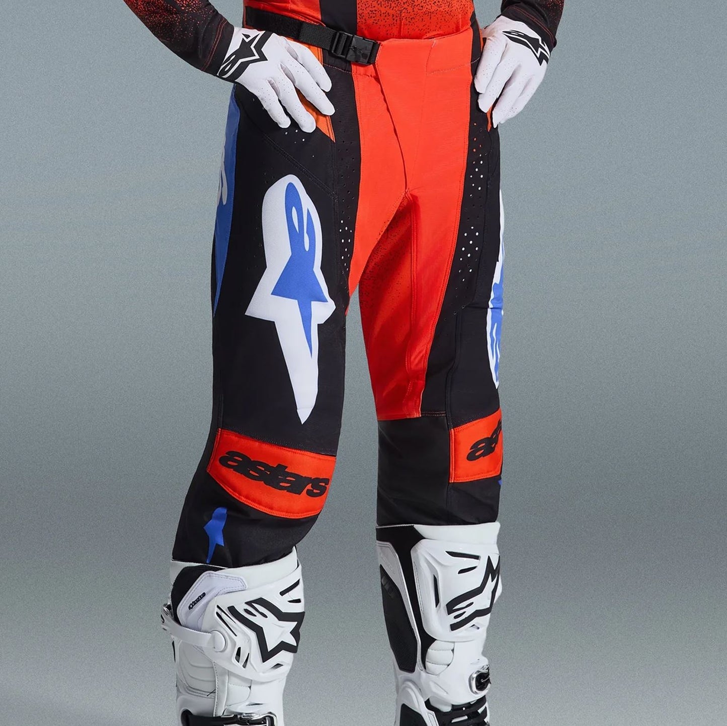 Alpinestars 2026 Techstar Knif Motocross Pants Orange Black Ucla Blue
