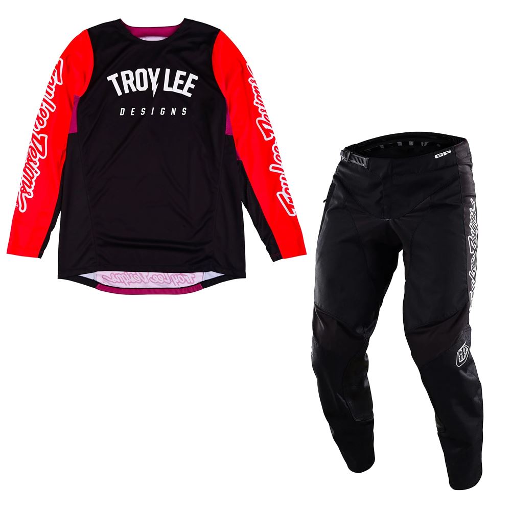Troy Lee Designs 2025 Motocross GP PRO Boltz Combo Kit Black Glo Red