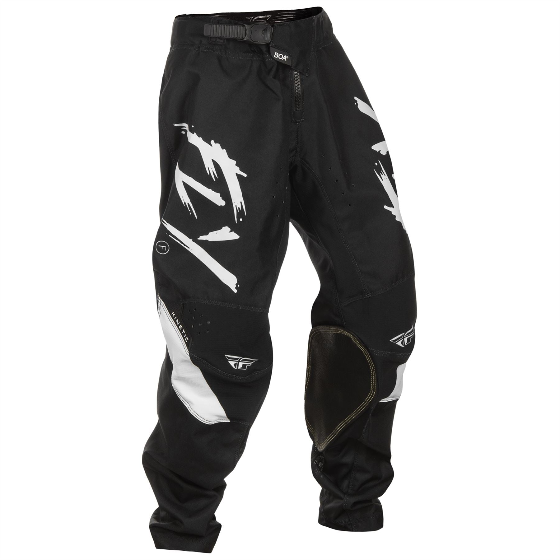 Fly Racing 2025 Youth Kinetic Stoke Motocross Pants Black White
