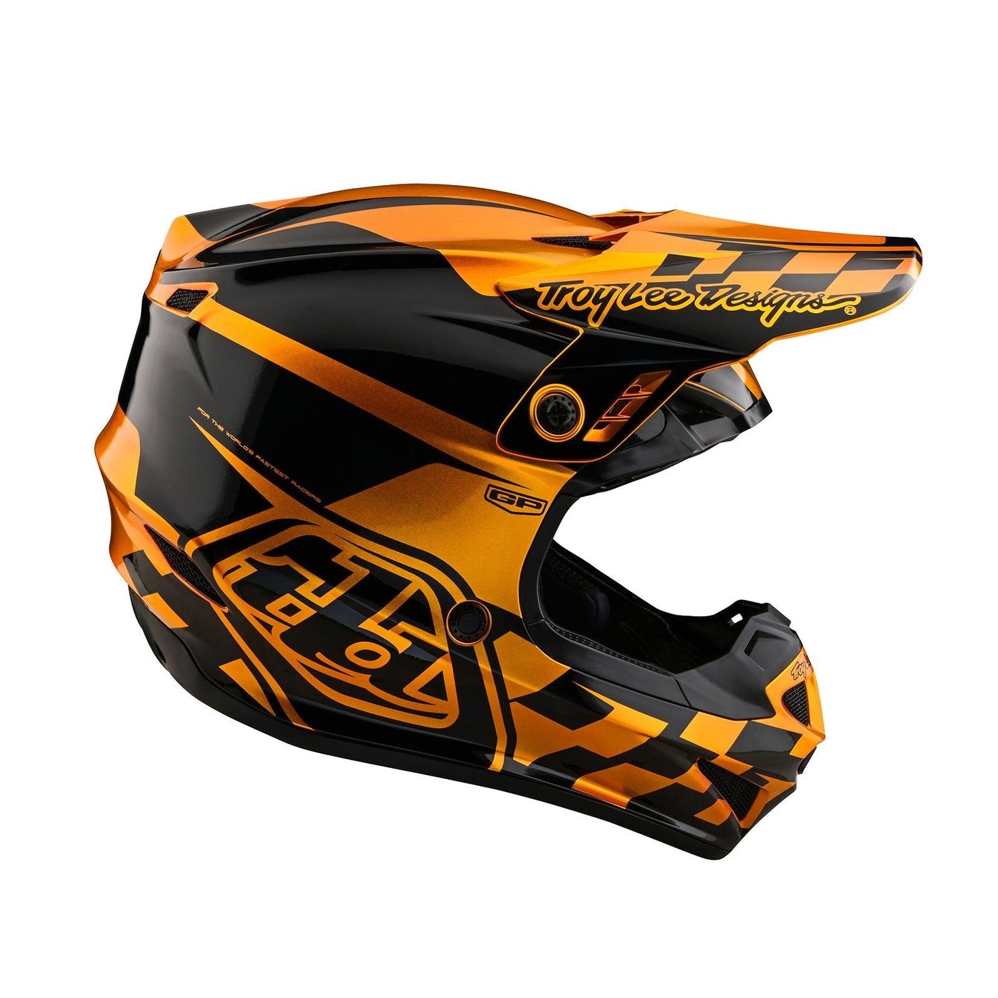 Troy Lee Designs 2025 Motocross Helmet GP Check Up Gold Black