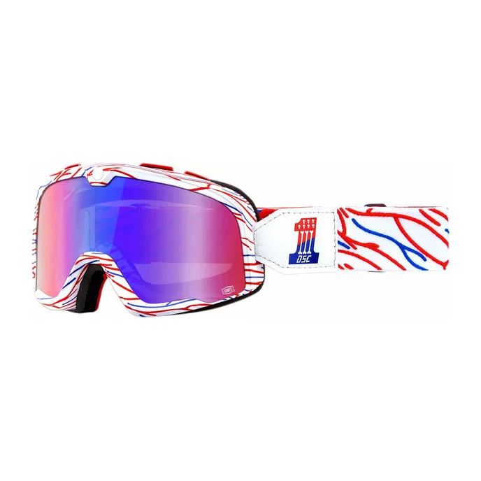 100% MX Goggles Barstow Classic Deathspray Red Blue Mirror