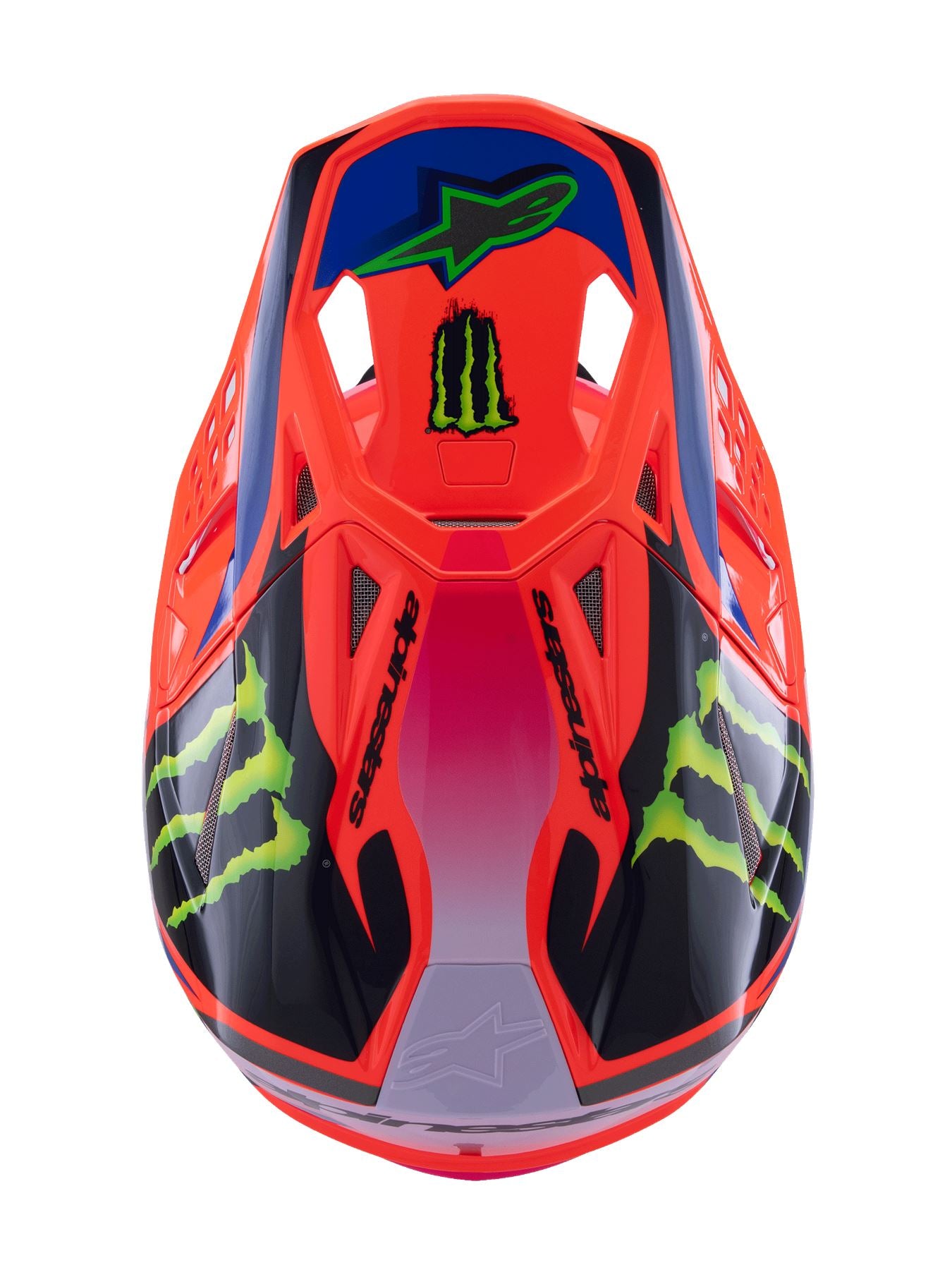 Alpinestars 2025 SM10 Deegan Monster Motocross Helmet Orange Fluo Purple Pink Fluo Gloss