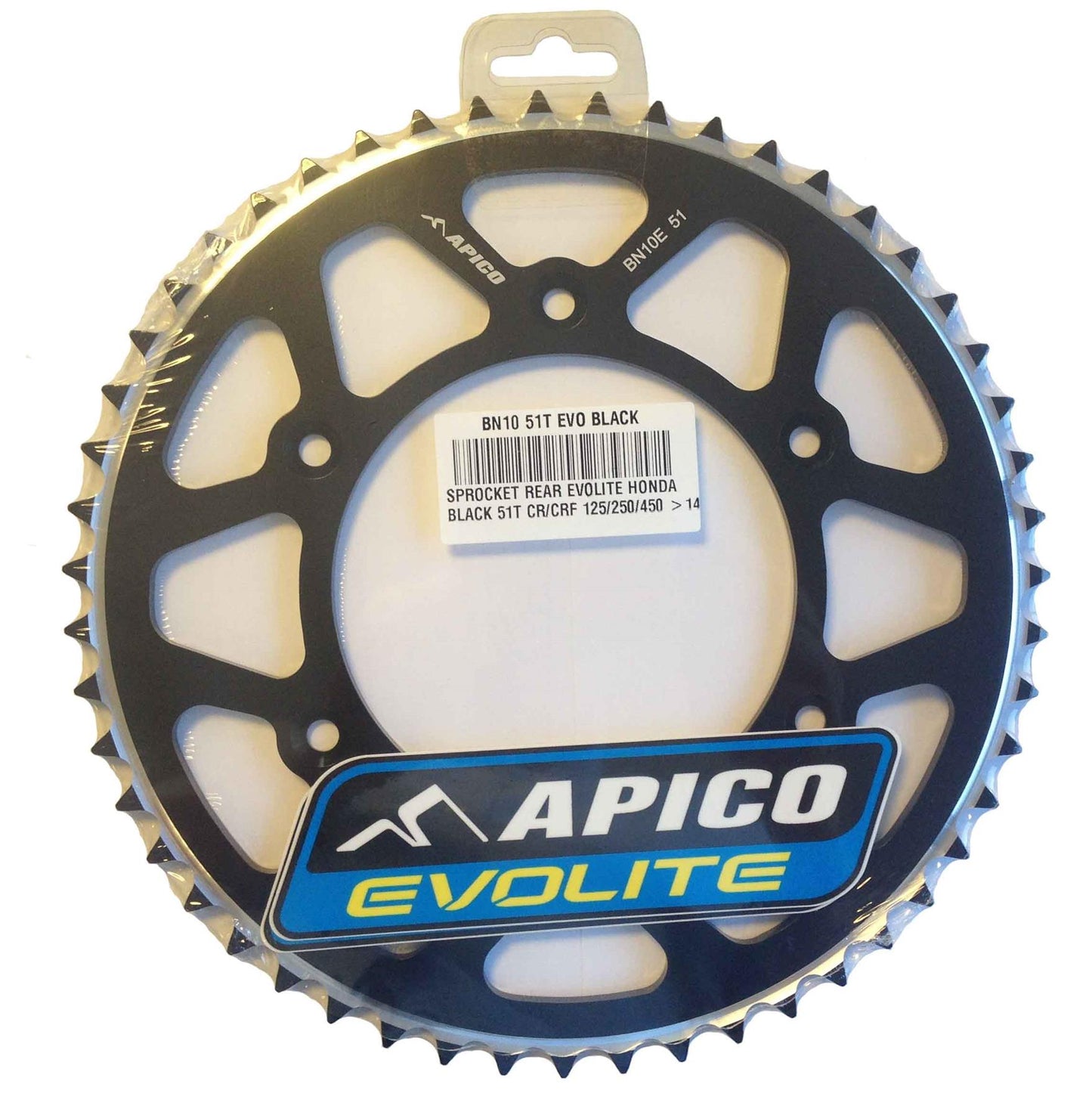 Apico Evolite Black Rear Sprocket For Honda CR 125 1983-2007