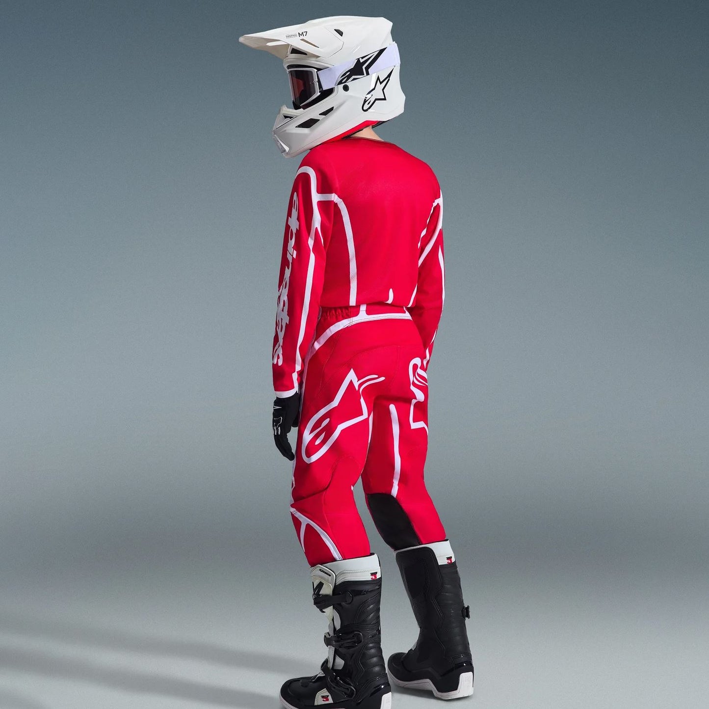 Alpinestars 2026 Youth Fluid Apex Motocross Combo Kit Red White