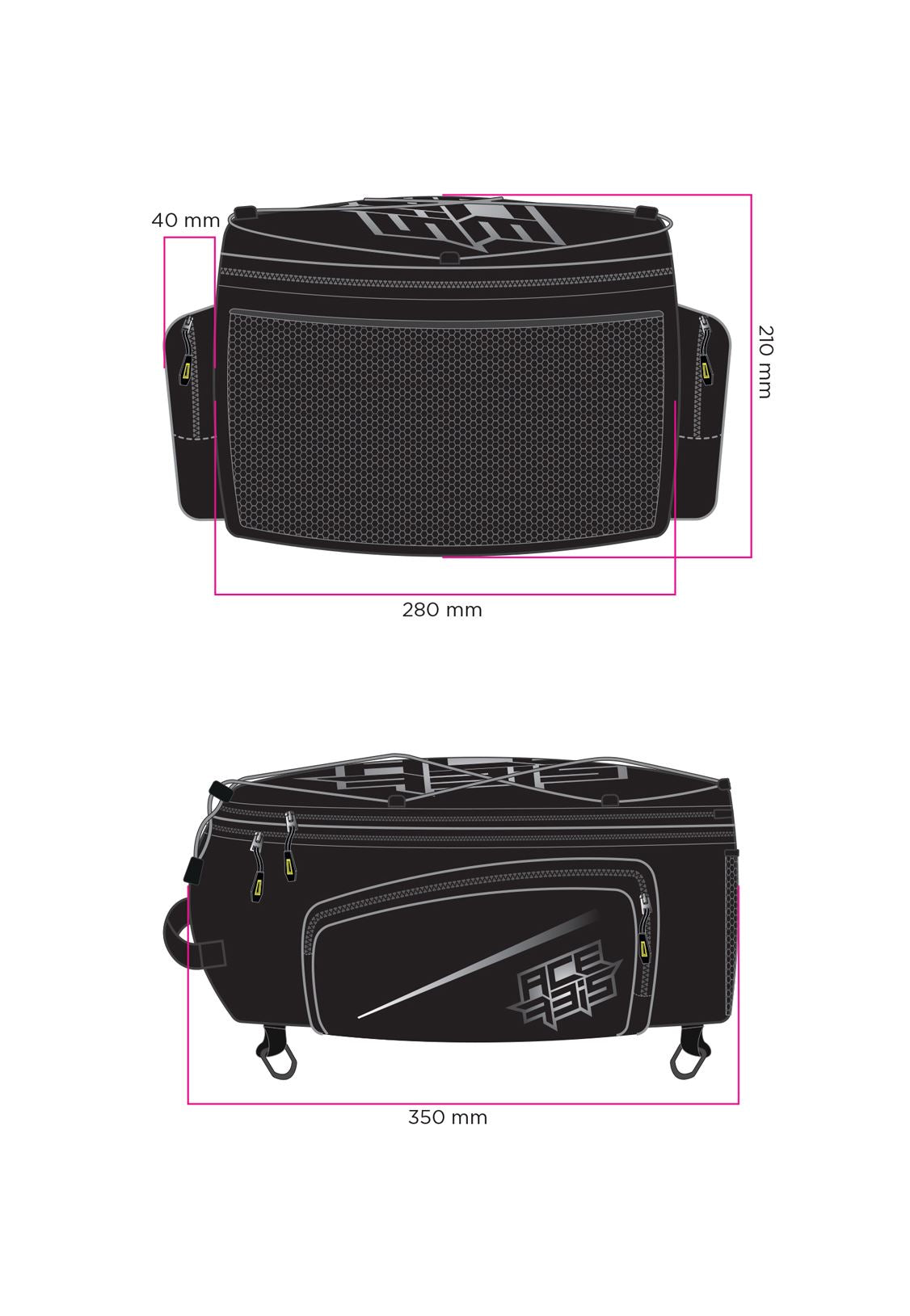 Acerbis Rear Bag Grand Tour 25 Litre Black