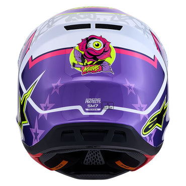 Alpinestars 2027 S-M7 Blaster MX Helmet Purple Pink White