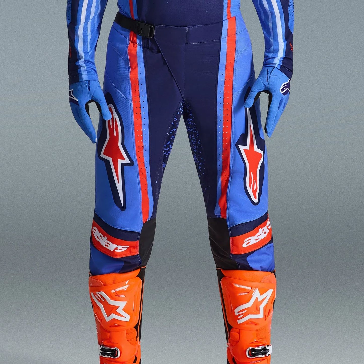 Alpinestars 2026 Techstar Nomur Motocross Pants Dark Navy Orange Ucla Blue