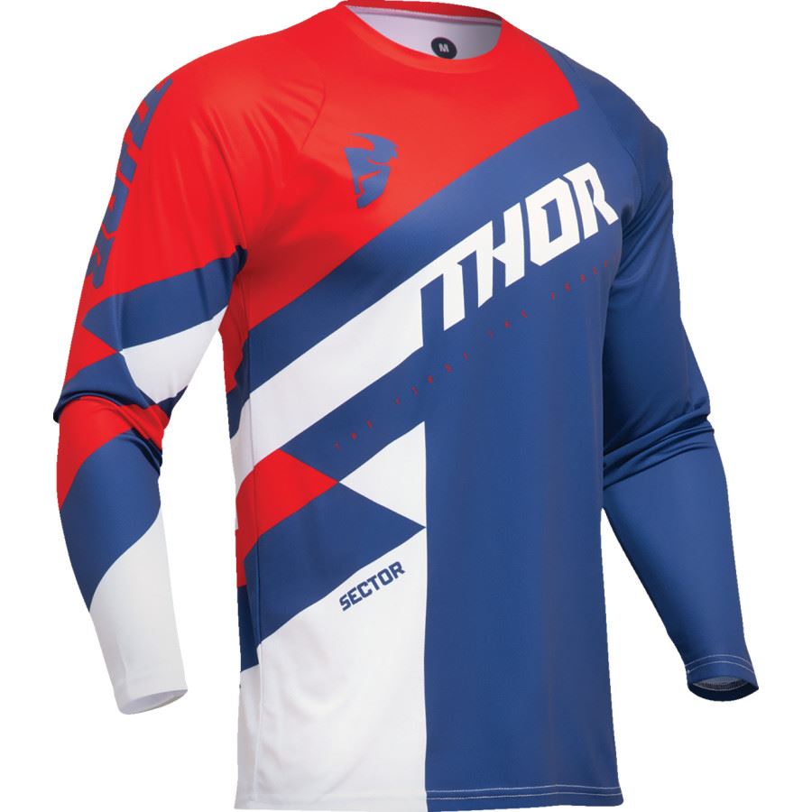 Thor 2025 Youth Sector Checker Navy Red Motocross Jersey