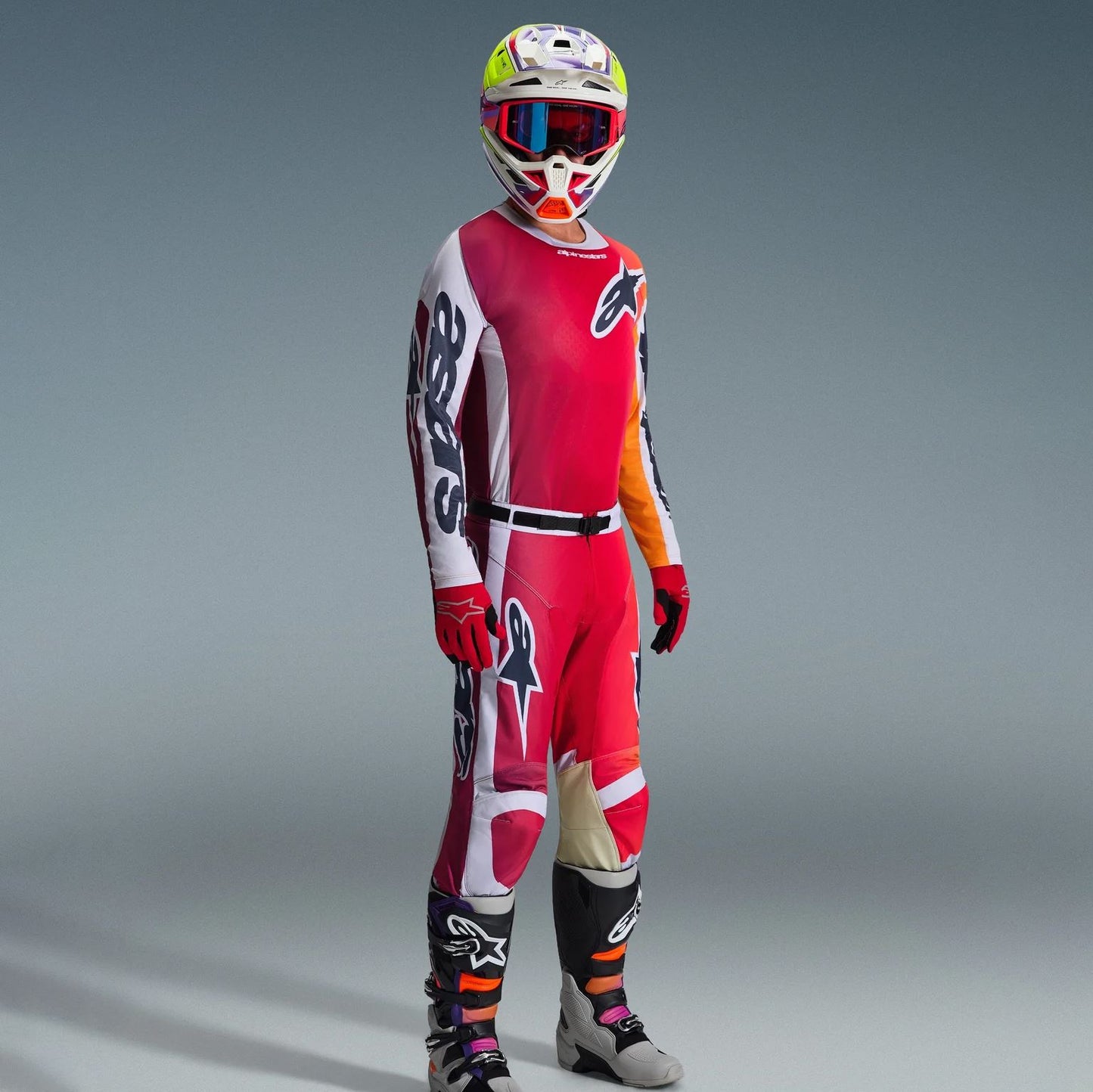 Alpinestars 2026 Racer Portl Motocross Combo Kit Red Light Grey Dark Grey