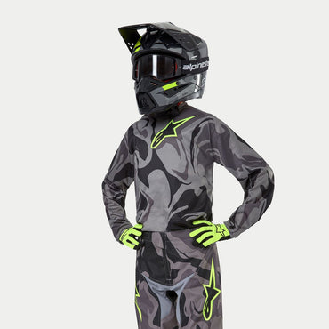 Alpinestars 2024 Racer Tactical Youth Motocross Jersey Cast Gray Camo Magnet